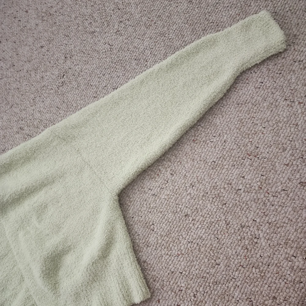 Forever 21 Spring Green Fuzzy Knit Cropped Cardigan & Cami Set